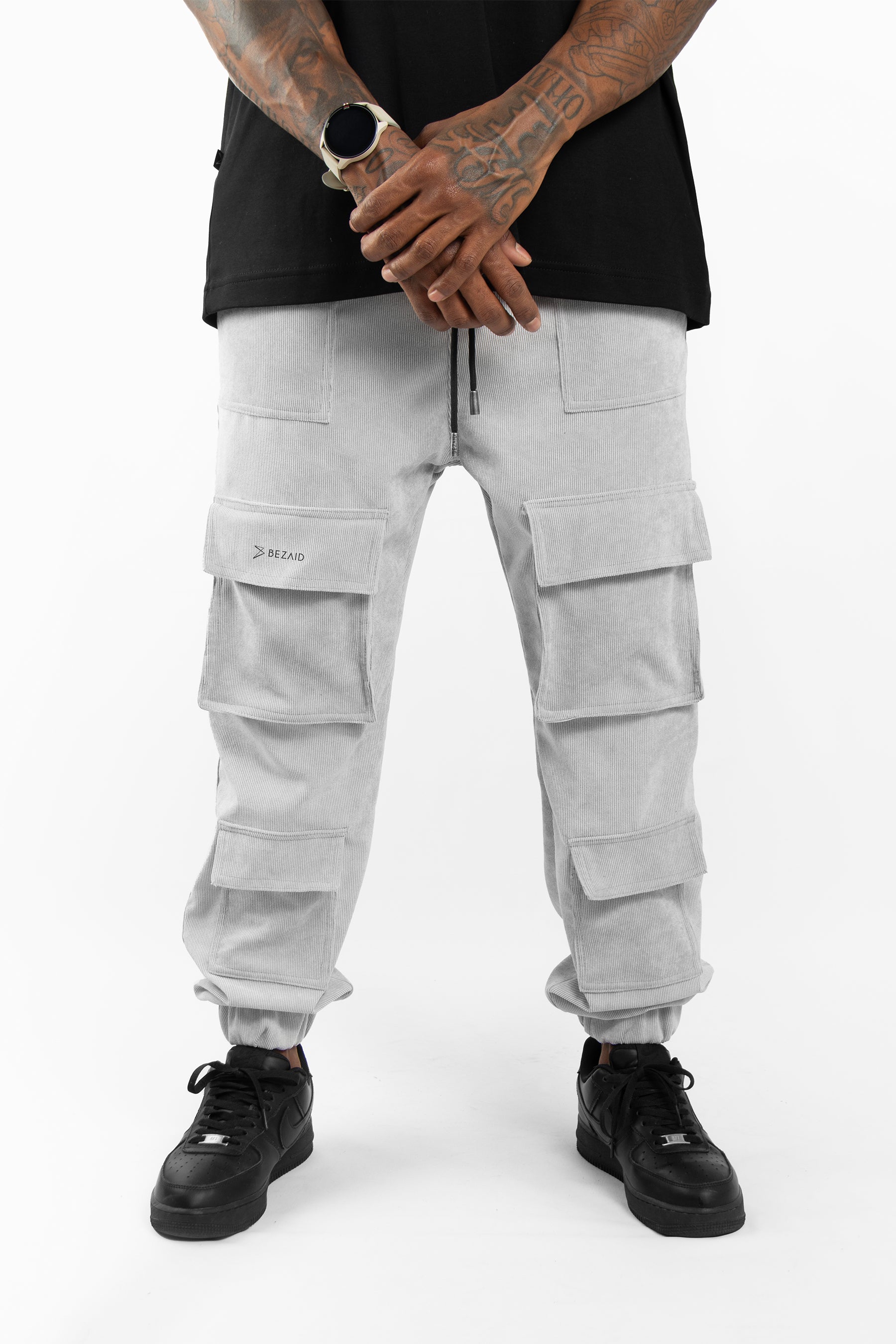 Jogger Cargo Corduroy - Tapered Fit, Grey